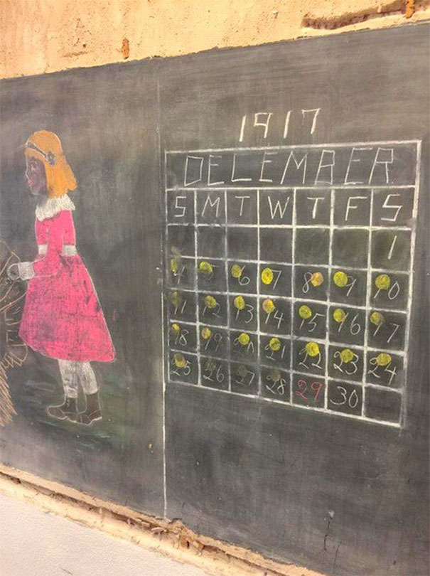 untouched chalkboards from nearly 100 years ago! 